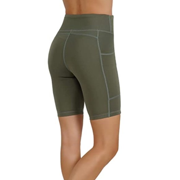 Yoga Pants Bermudas Leggings Both Sides Pockets - Picture 2 of 2